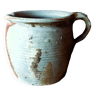 Pot antique de mijoteuse avec le rebord. Pot Confit. Pot en grès antique Français. Décoration de cuisine primitive