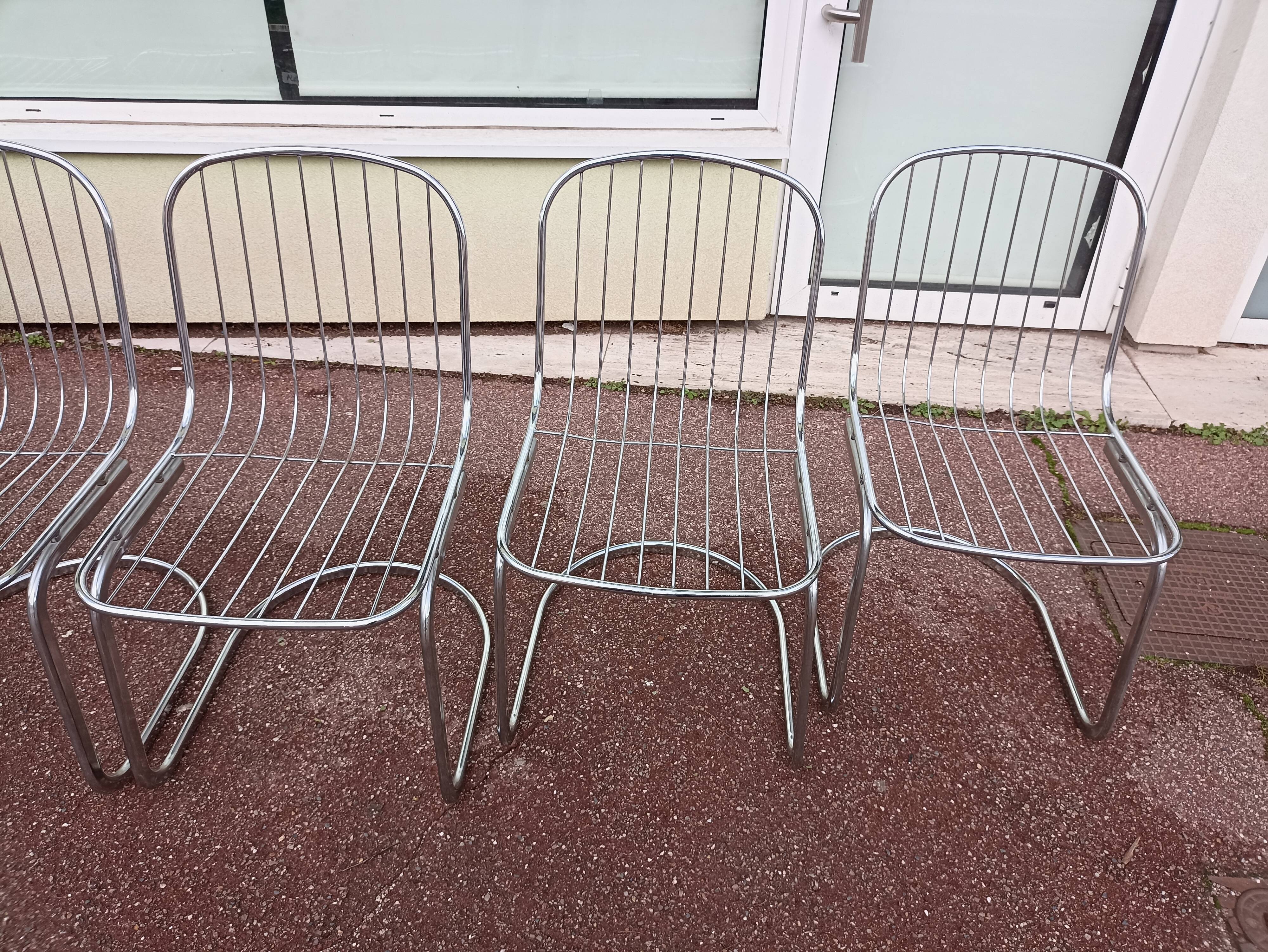 Set of 6 chrome chairs