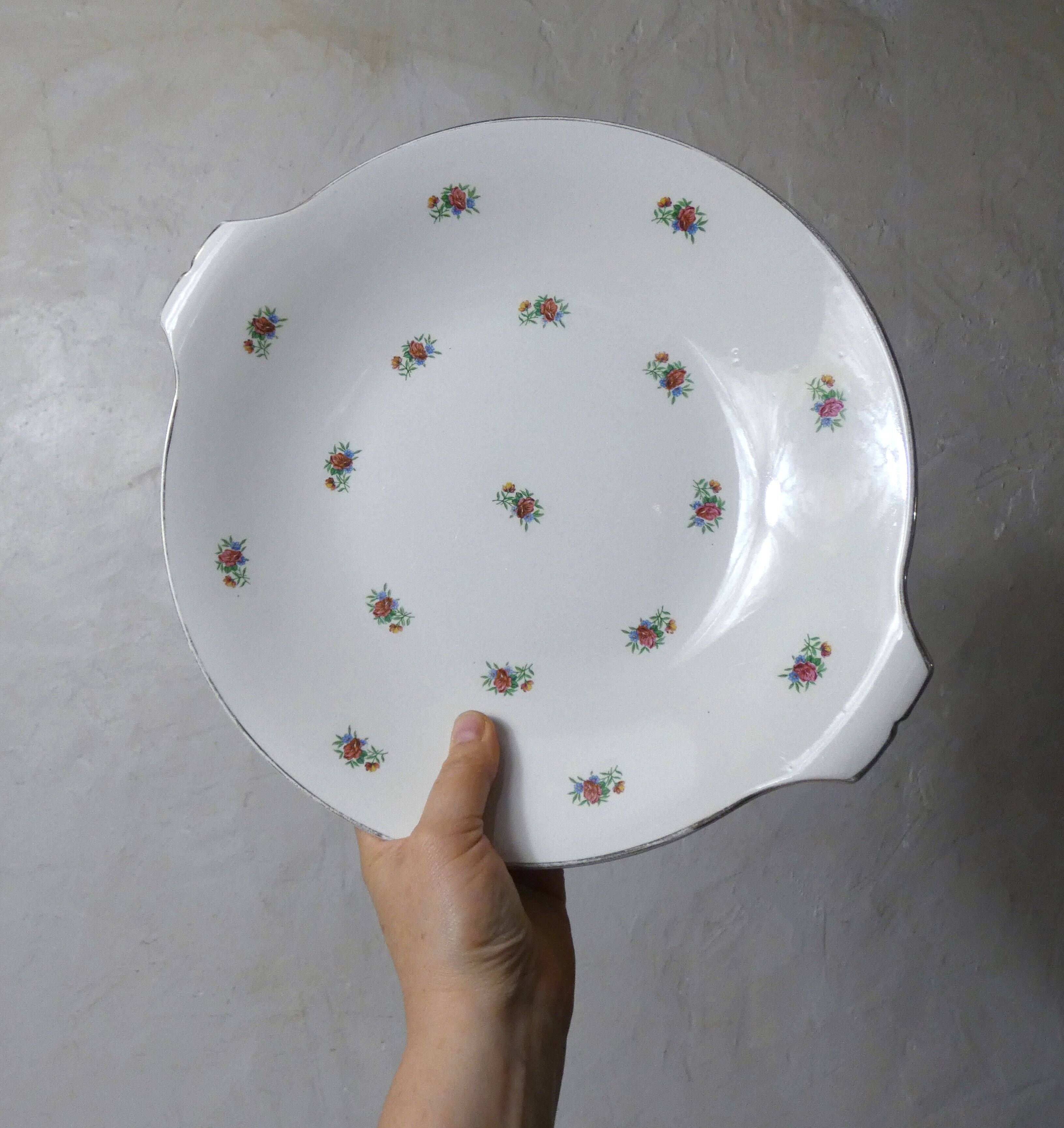 antique dessert service Lunéville 8 plates + 1 cake dish