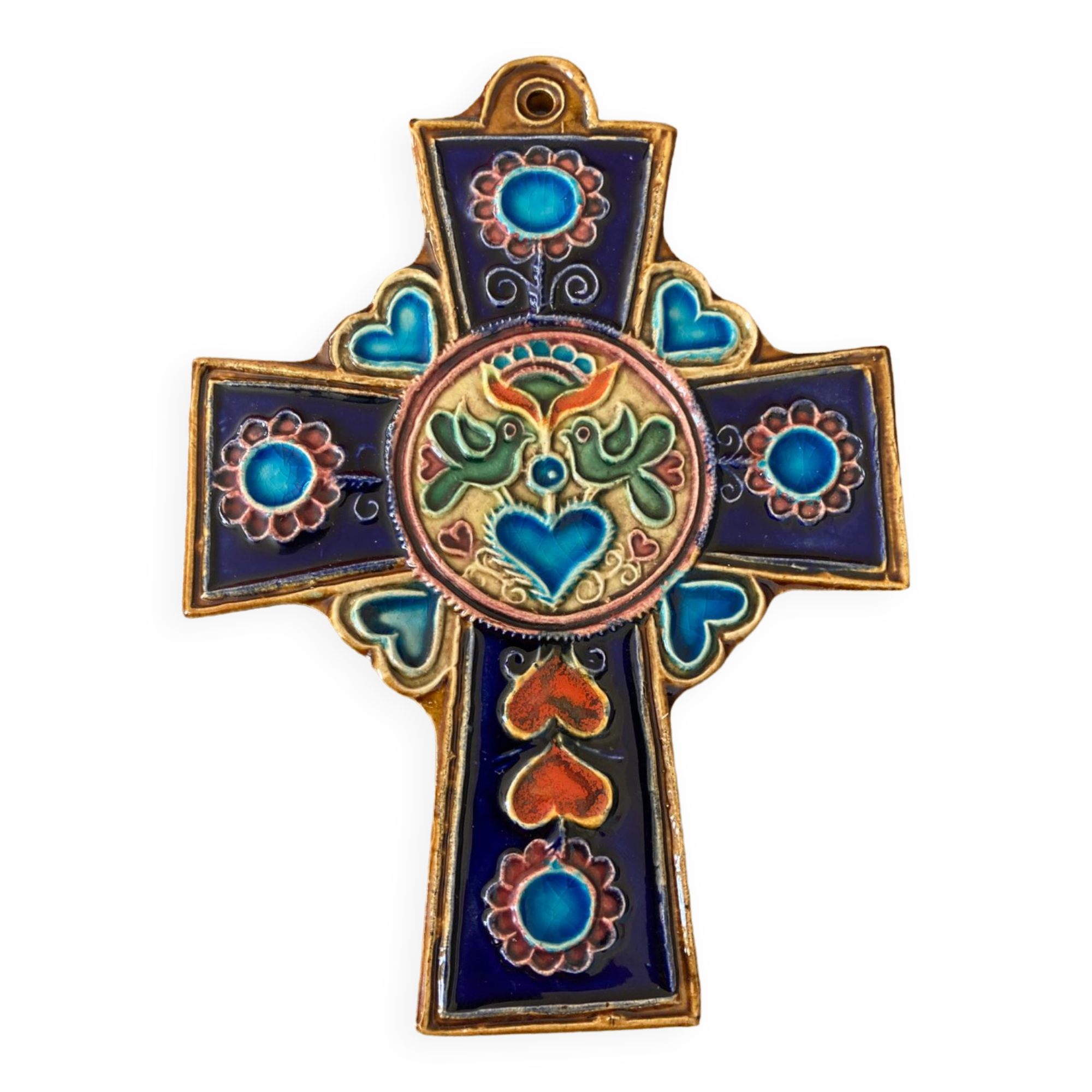 Celtic cross Jc Taburet in Quimper ceramic
