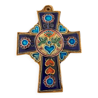 Celtic cross Jc Taburet in Quimper ceramic