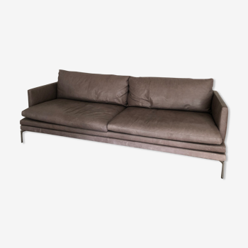 'William' Zanotta taupe leather sofa