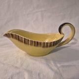 Saint Clément yellow and brown earthenware sauce boat A083