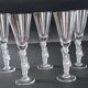 Set of 9 crystal flutes with Venus and Bacchus foot, Vannes and Bayel