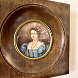 Painting, miniature of a young woman with Napoleon III frame