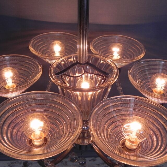 Art Deco hanging lamp G. Leleu