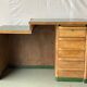 Vintage green Formica desk renovated in raw wood
