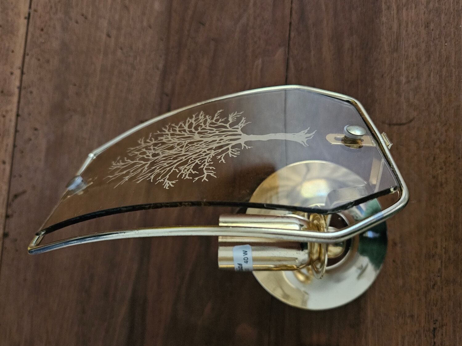 Pair of glass and metal wall lights