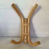 Wall-mounted bamboo coat rack
