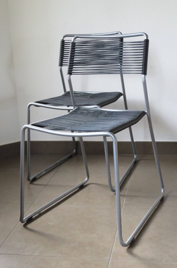 Paire de chaises ''scoubidou'' ikea 1990