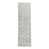 3x9 Shades Of Light Green & Black Vintage Runner Rug, 81x275Cm