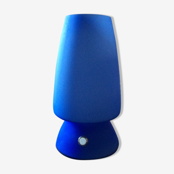 Lampe champignon opaline bleue