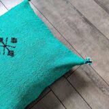 Coussin marocain vert en coton