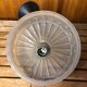 Old Transparent Molded Glass Pendant Lamp + Vintage Brass Support