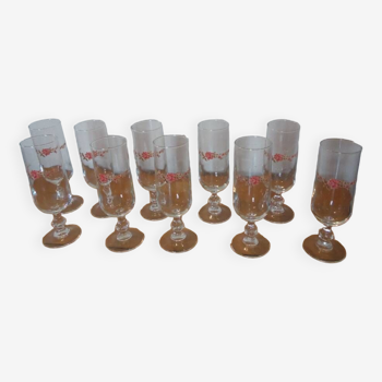 Set of 10 champagne flutes