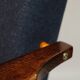 Vintage armchair natural wool blue marin modern design by H.Lis
