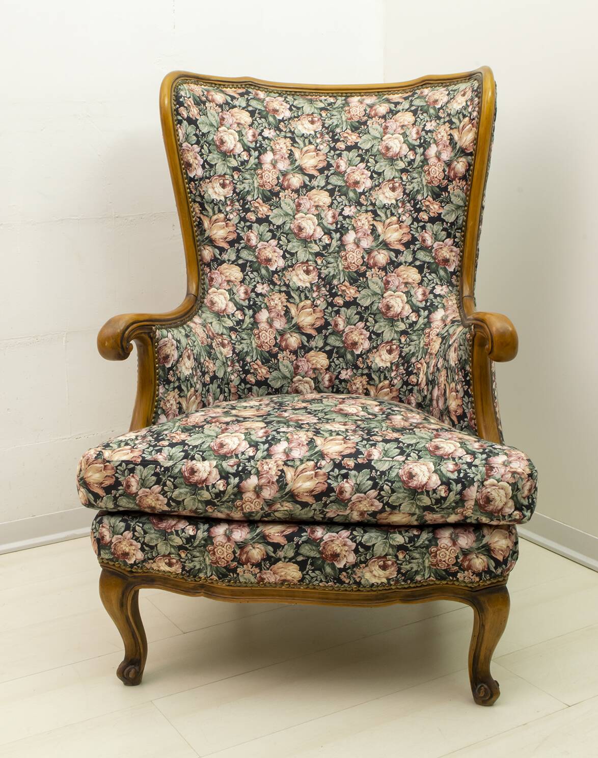 Mid-Century Modern Chippendale Style Walnut Armchair, 1960s