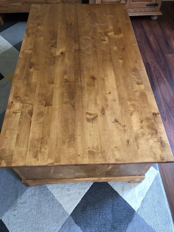 Grande table basse en merisier