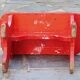 Red wooden bench, 50s
