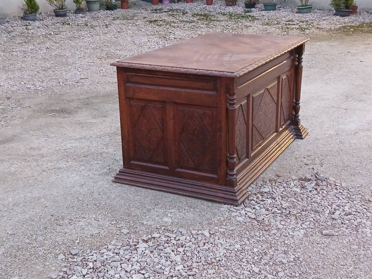 Carved Minister's Desk "Double Face" – 1950s