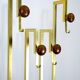 Mid-Century Brass and Wood Coat Rack. Italy 1970s