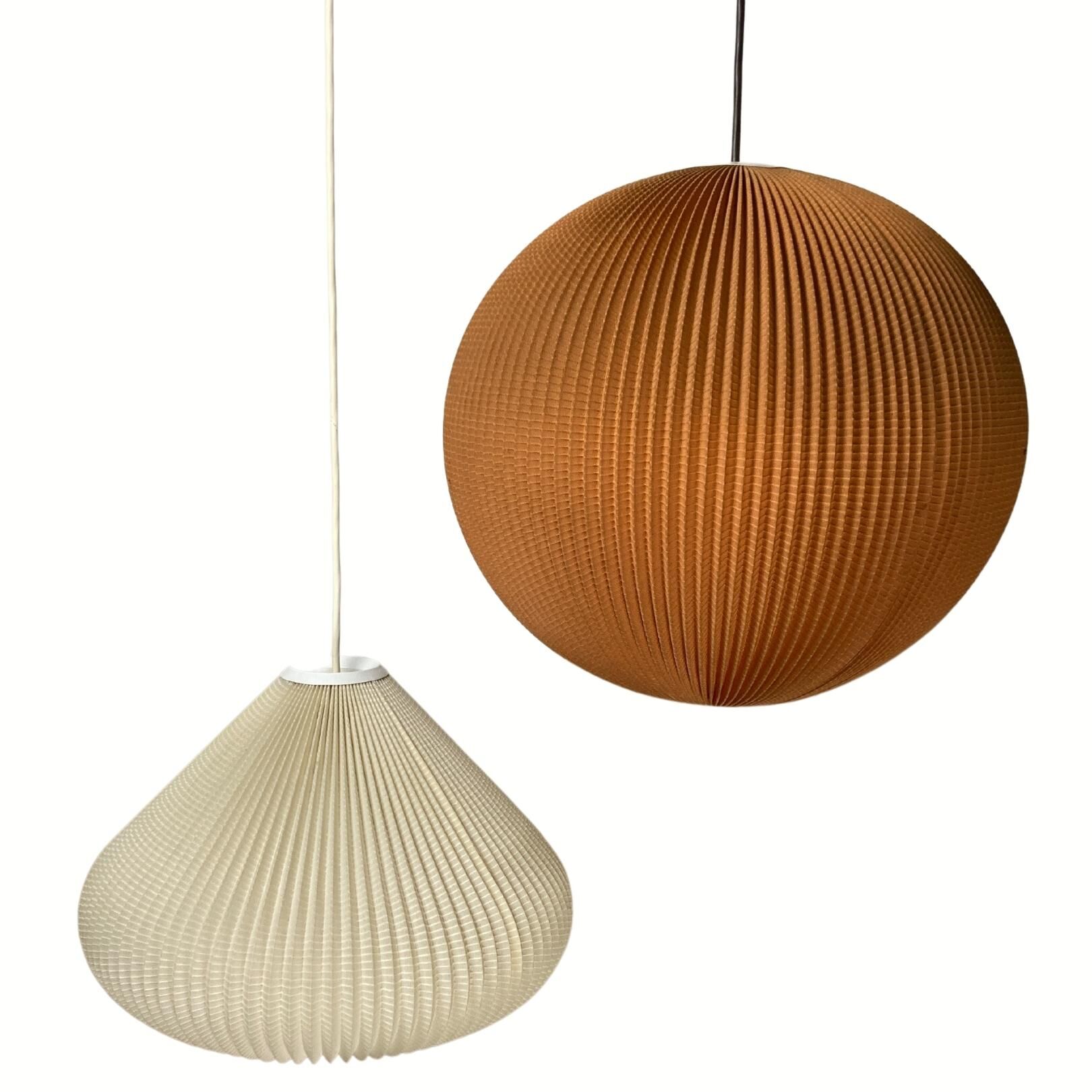 Space age cocoon plisse pendant lamps, 1960s