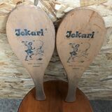Pair old racket jokari junior wood made in france sport vintage