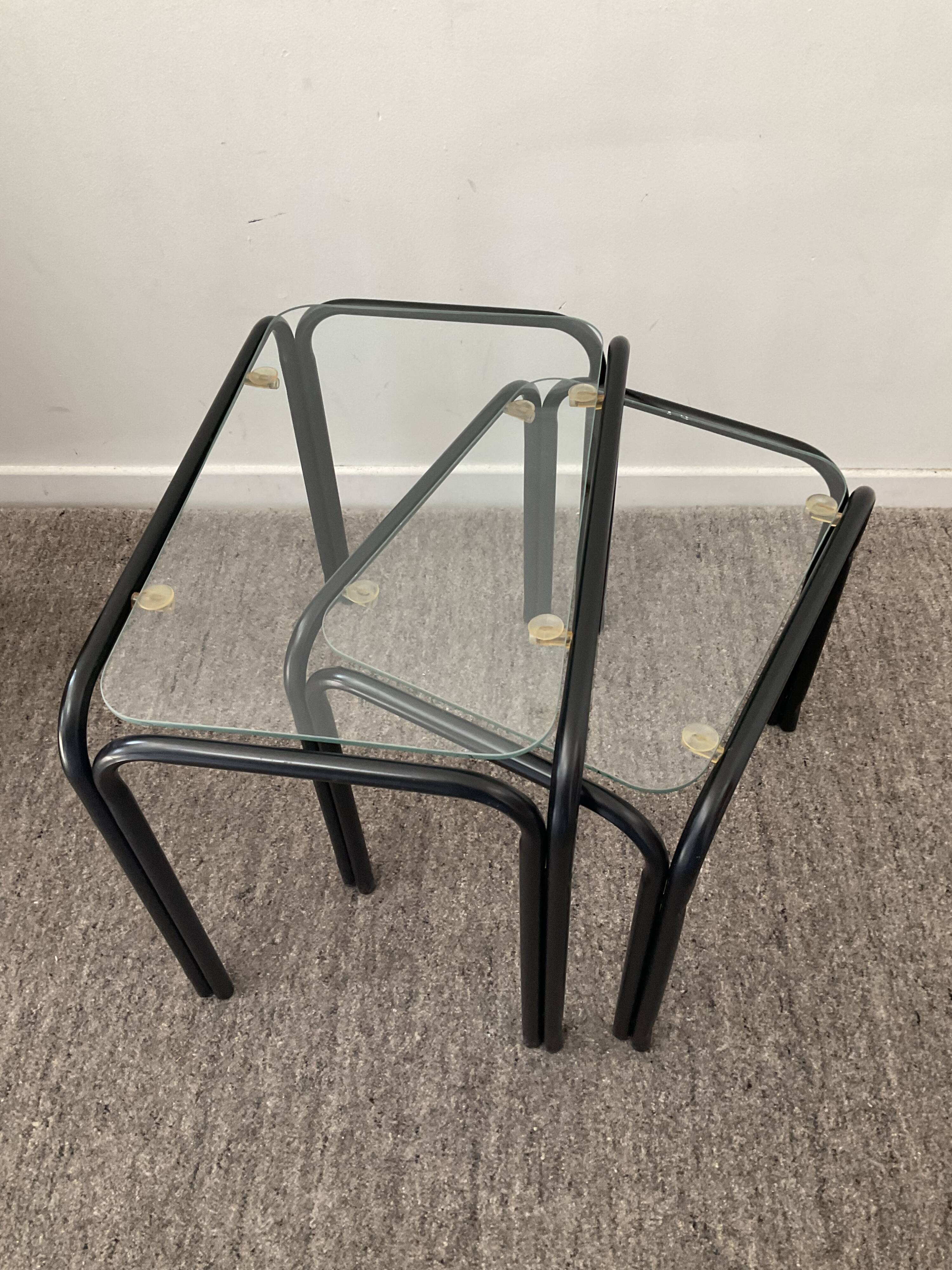 Pair of 2 vintage pull-out tables from the 70s-80s