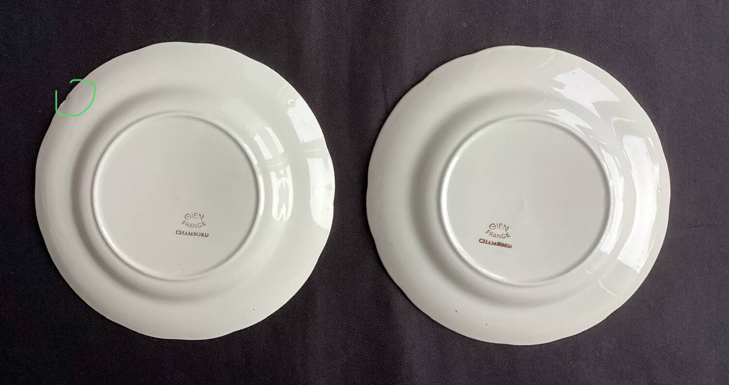 Set of 2 GIEN Chambord dessert plates