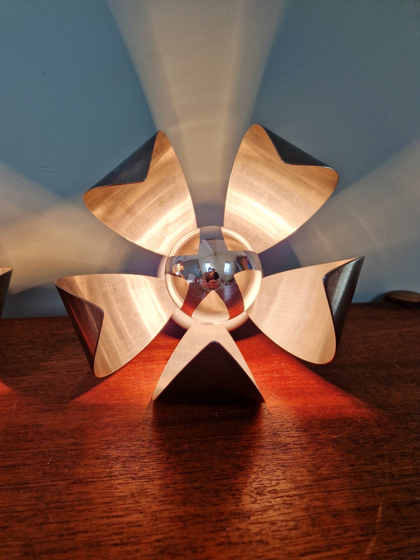 Pair of Space Age wall sconces in chrome metal, 1970s