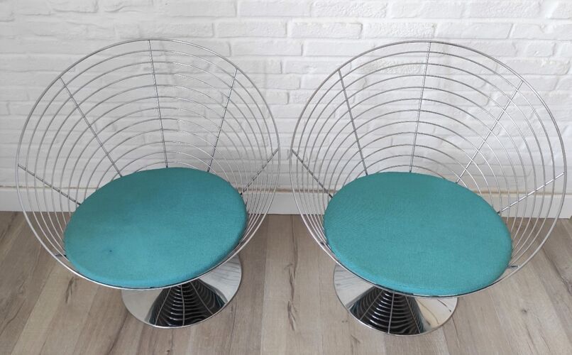 4 fauteuils Wire Cone par Verner Panton pour Fritz Hansen