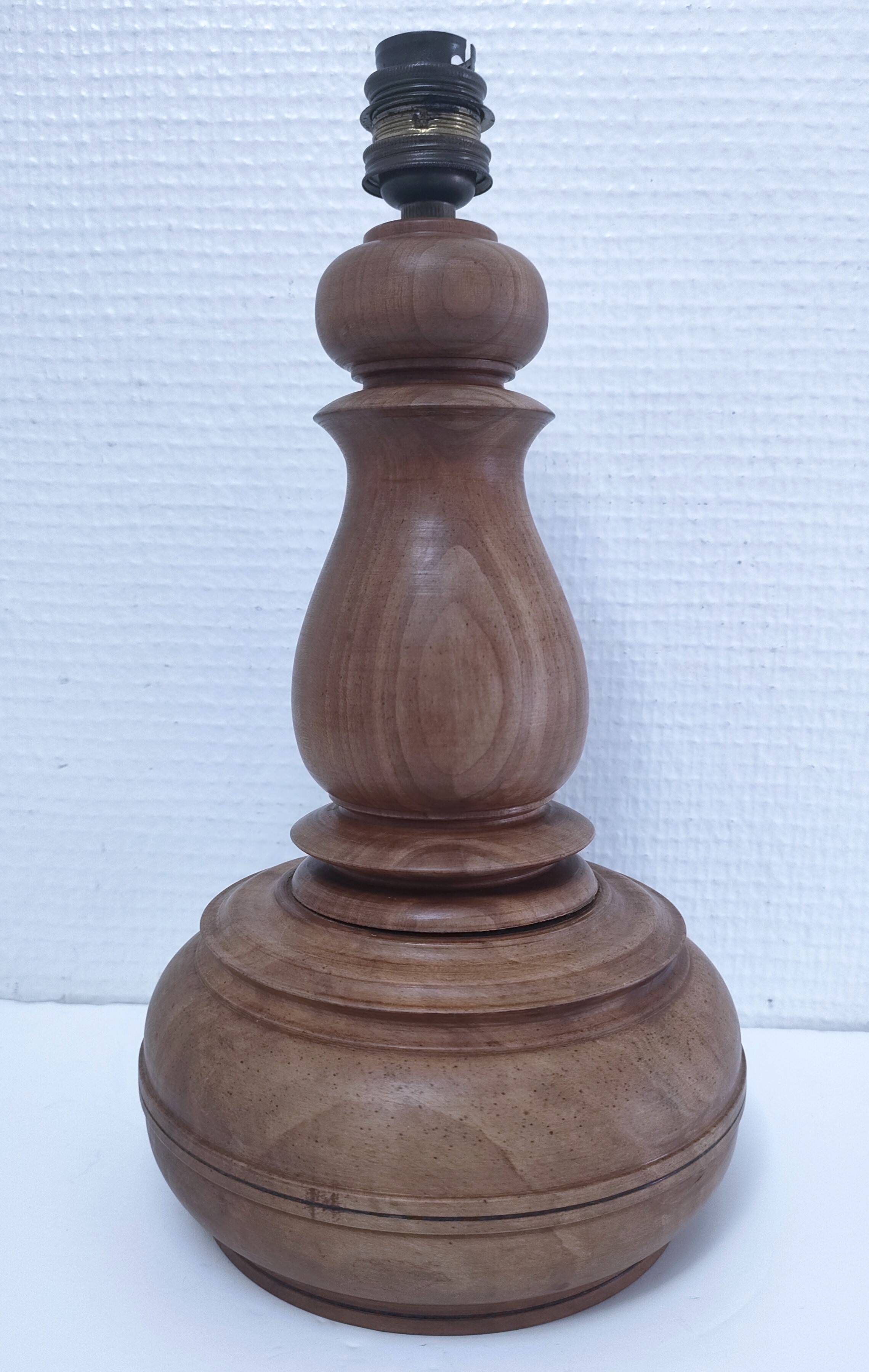 Vintage turned solid wood lamp base