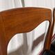 Pair of vintage teak chairs with black faux leather – Scandinavian style
