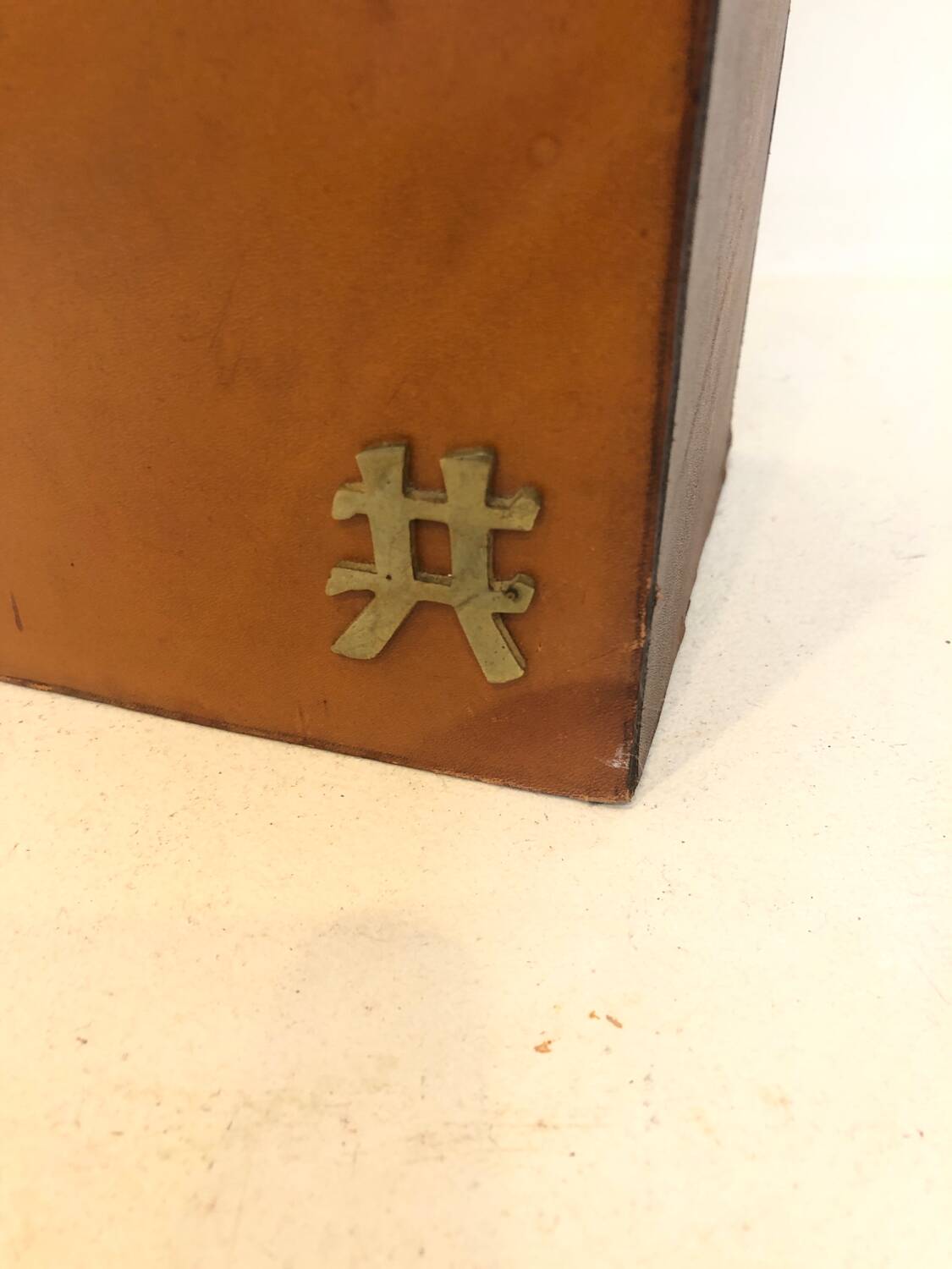 Japanese leather lamp, 1970