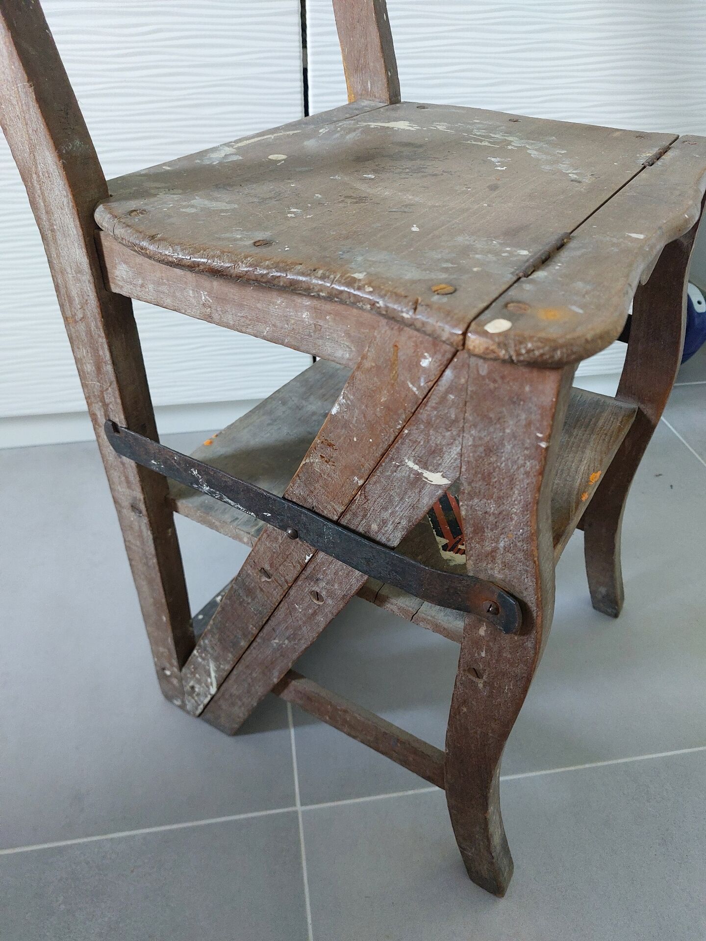 Antique step stool chair