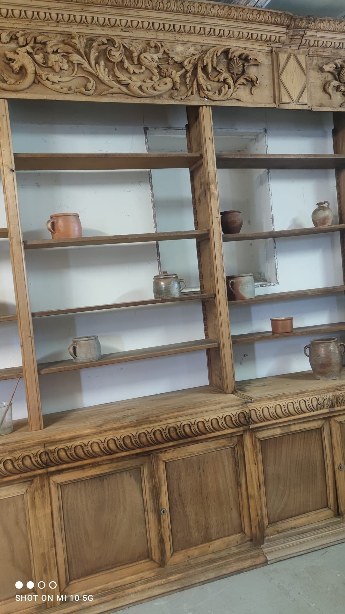 Large natural wood bookcase late nineteenth
