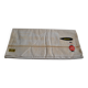 Antique linen sheet with Venetian scalloped edge, 240 x 325 cm, New Old Stock