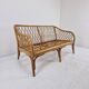 Mid-Century Italian Rattan & Bamboo Settee, ca. 1970