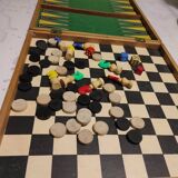 Antique Wooden Multi-Game Box - Ludo - Game of the Goose - Checkers