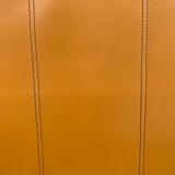 Lot 4 Italian chairs, Cidue camel leather and chrome 1970