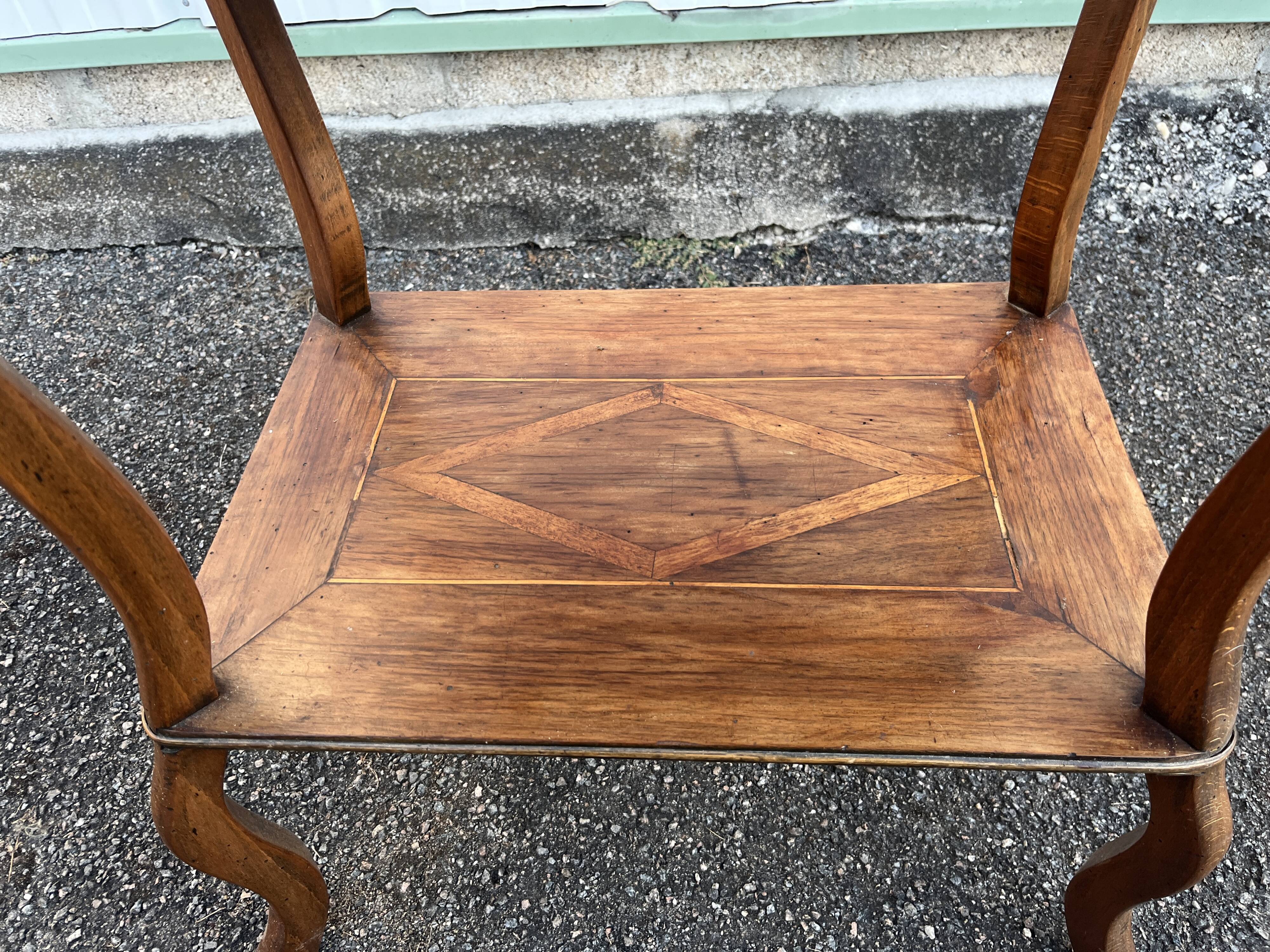 Inlaid work table with floral decoration – Louis XV style