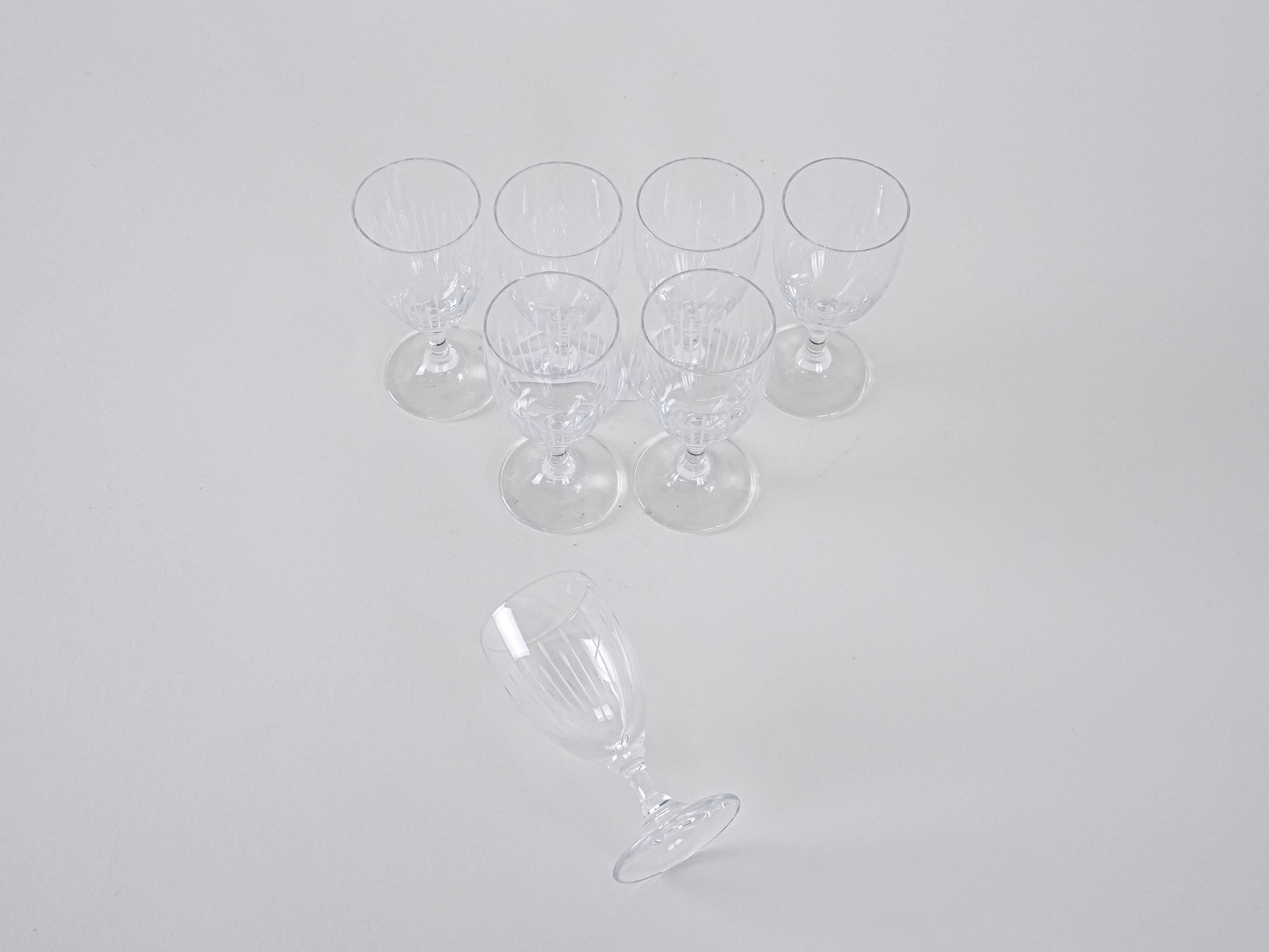 Set of crystal glasses, Danish design, 1970s, manufactured in Denmark