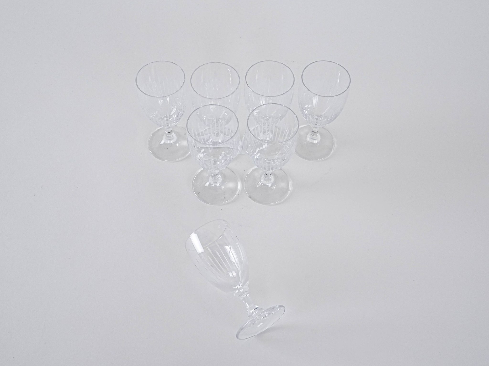 Set of crystal glasses, Danish design, 1970s, manufactured in Denmark