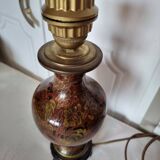 Beautiful cloisonné wood baluster table lamp