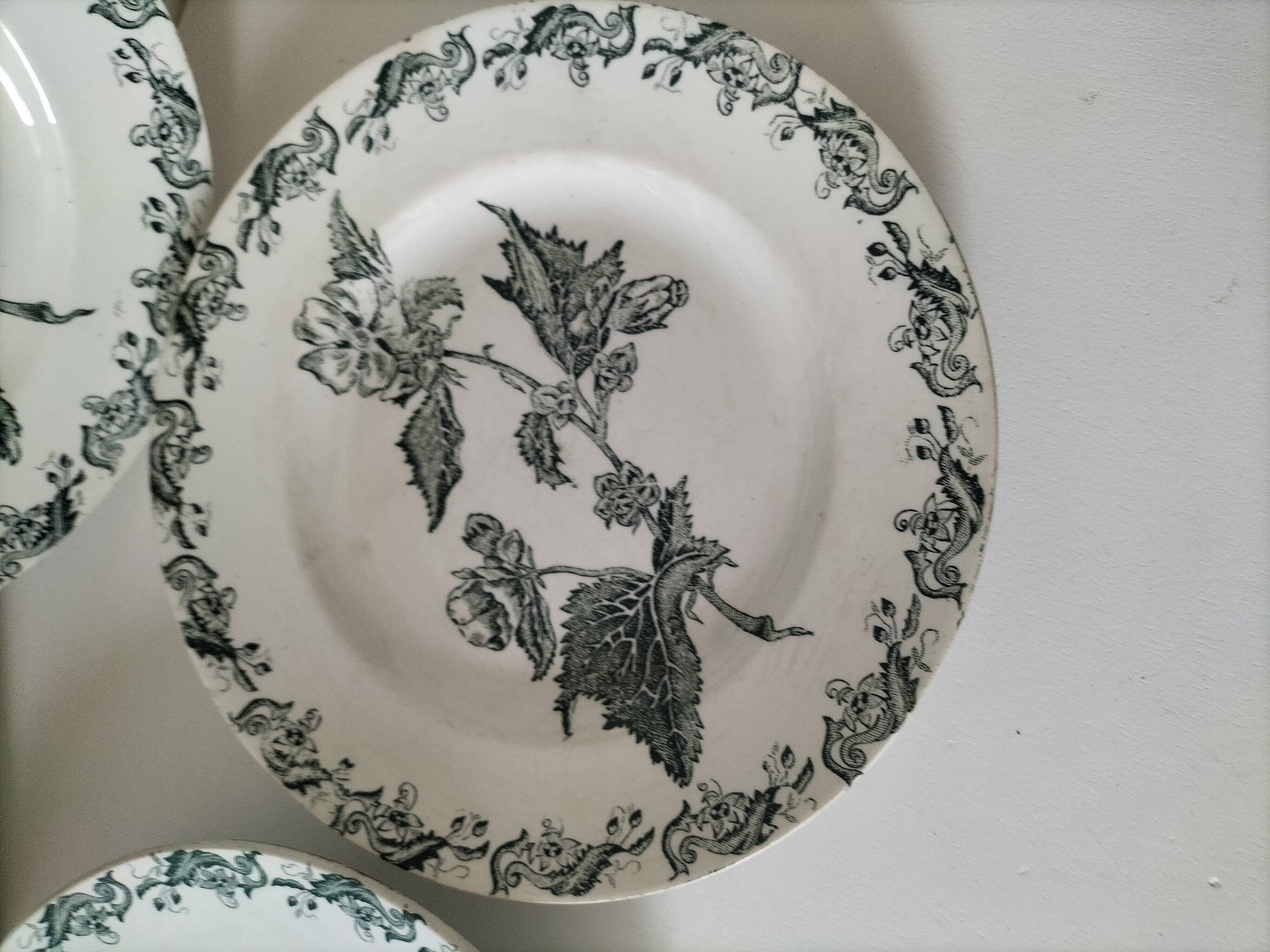 4 ironstone plates A. Lebacqz & M. Bouchart Richelieu model