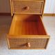 Rare vintage desk Ash and woven rattan - Large top - 6 drawers - Functional desk