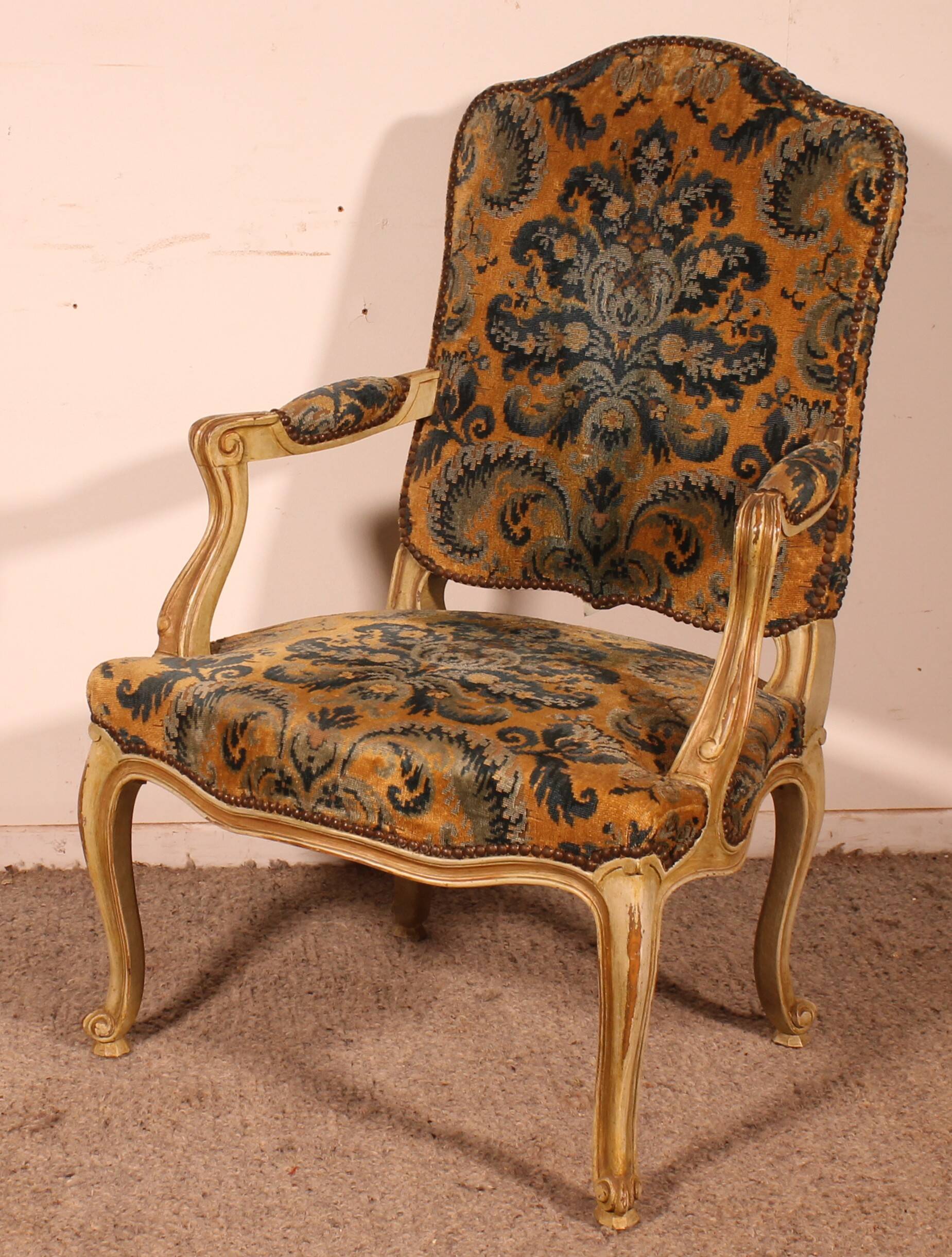 carved armchair with a Louis XV style - 19th century