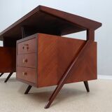 Bureau courbé vintage de design italien 1950