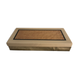 Rectangular mother-of-pearl and brass storage box 1970