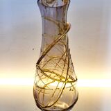 Val saint lambert Studio Cristal vaas, Alfred collard, reliëf decor, 1996